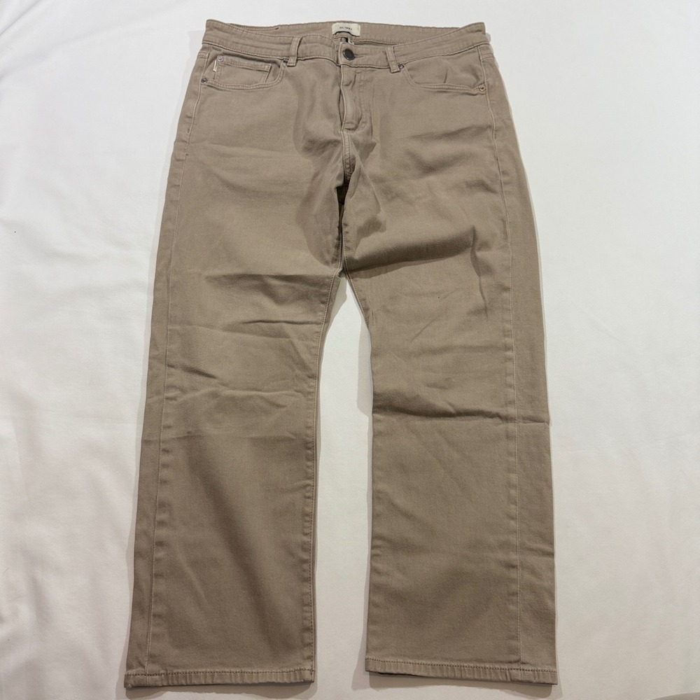 DL1961 Avery Relaxed Straight Pants Mens 36x28 Tan Alder Twill Stretch